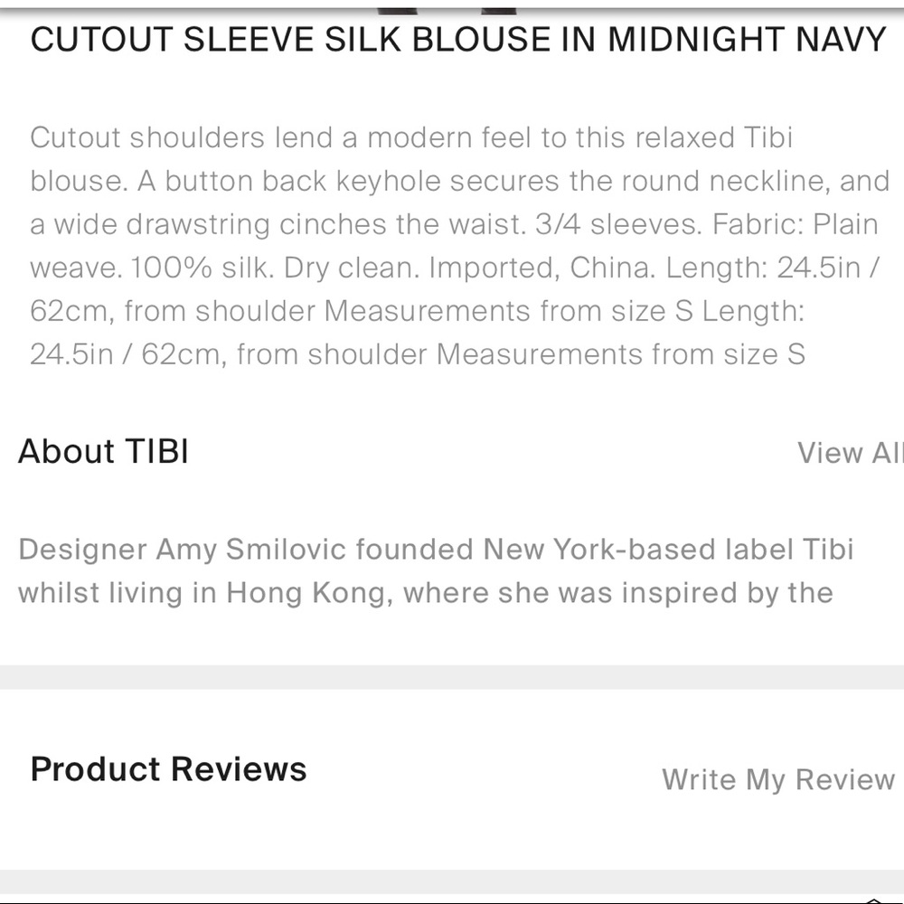 Tibi Cold Shoulder Deep Navy Top - Picture 9 of 9